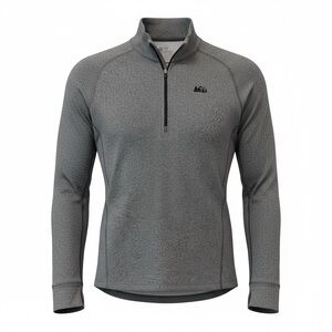 REI grey quarter zip pullover, large
